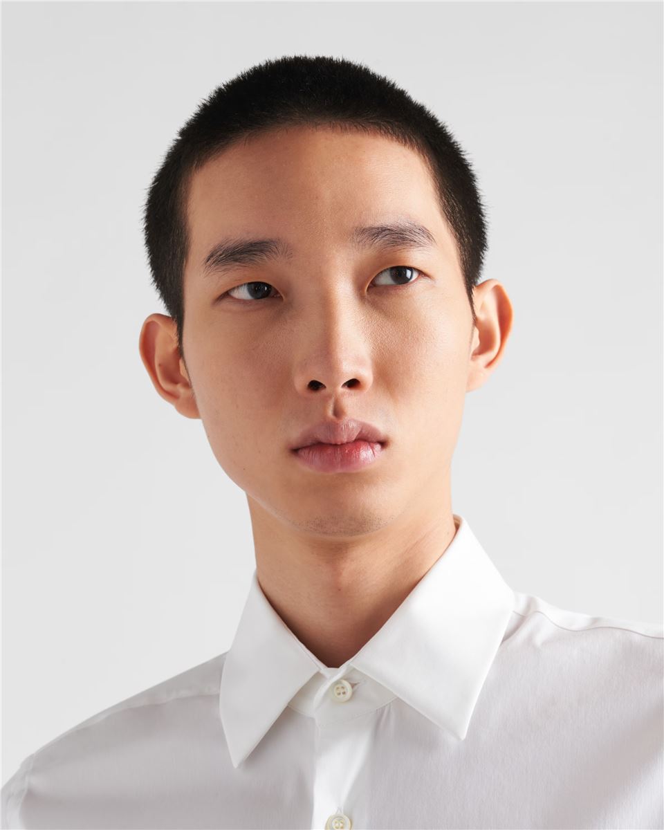 Stretch cotton shirt-PRADA-Verso