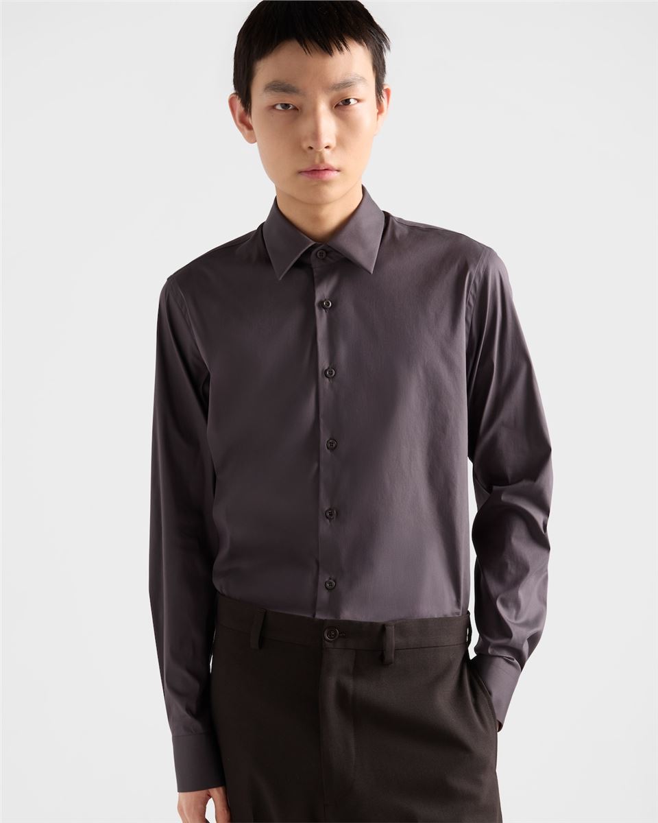 stretch cotton shirt-PRADA-Verso
