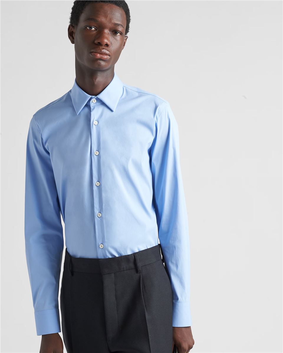 Stretch cotton shirt-PRADA-Verso