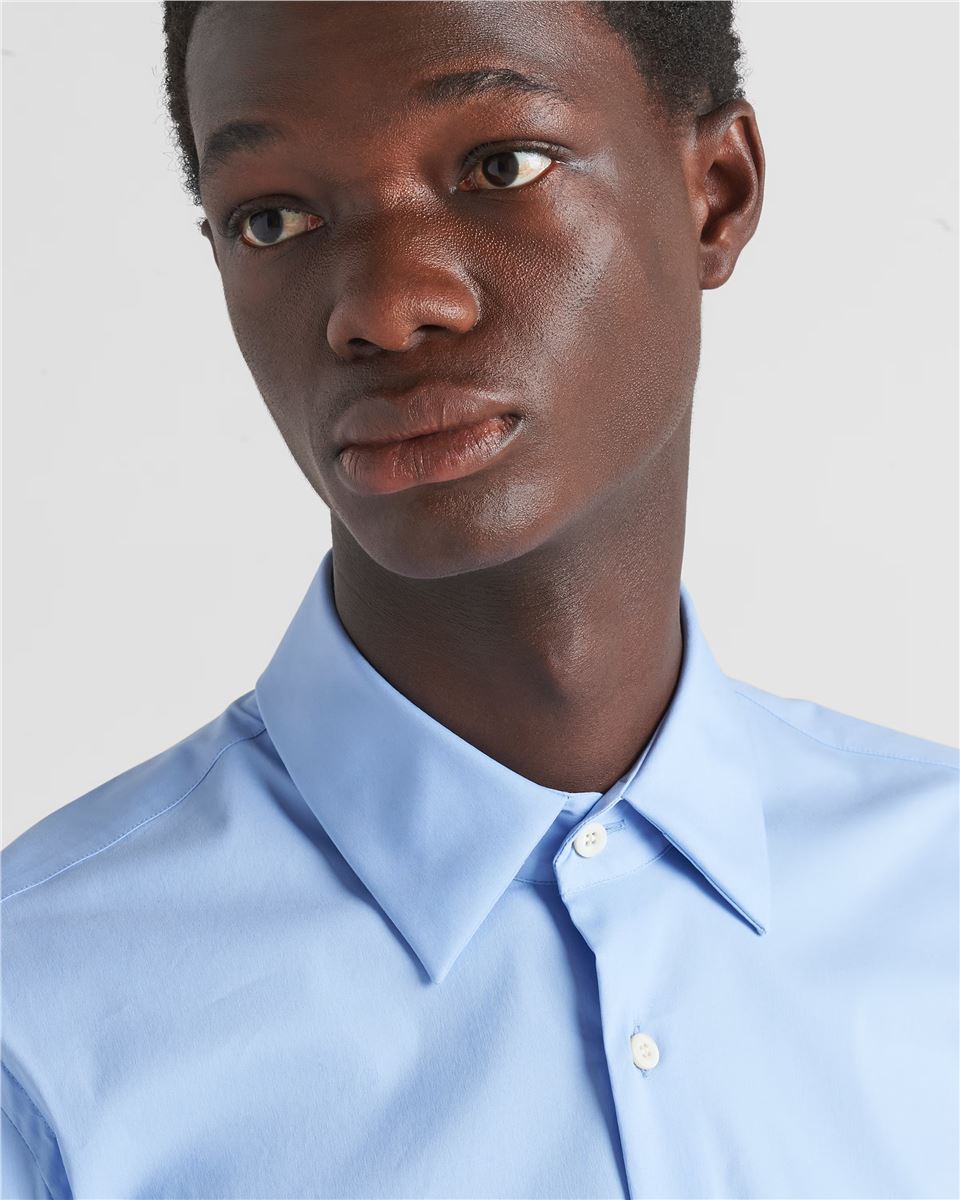 Stretch cotton shirt-PRADA-Verso
