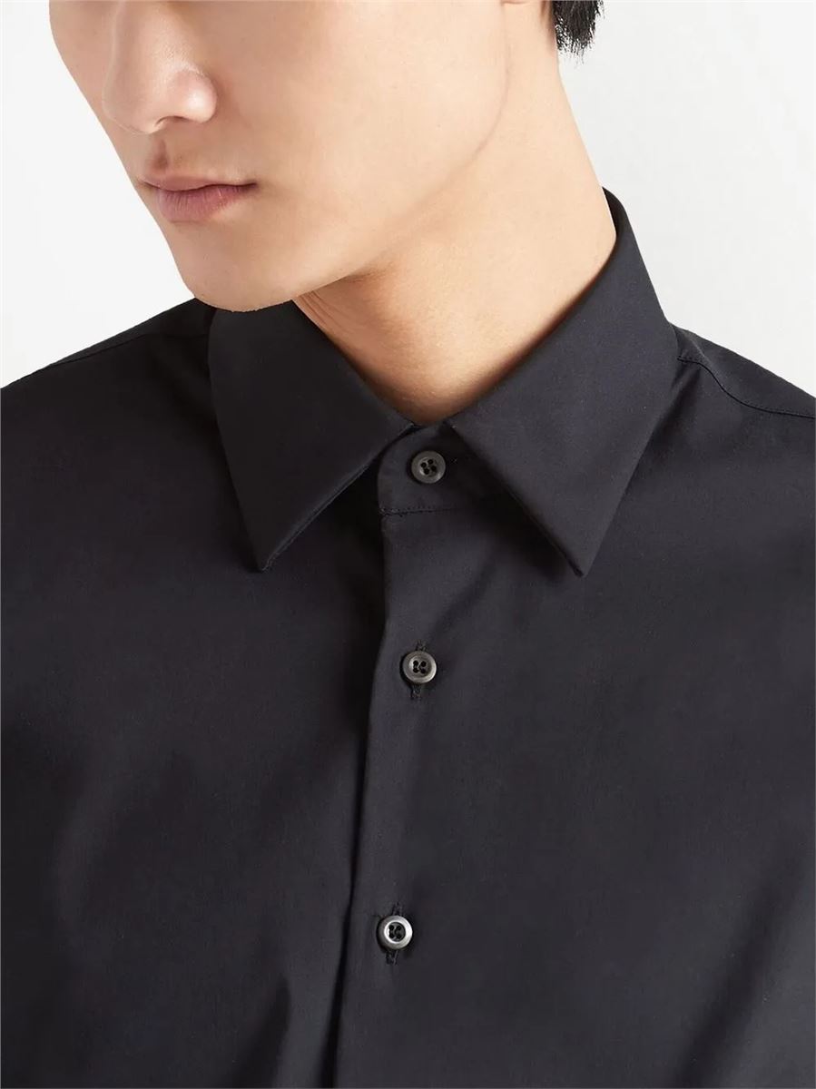 Stretch cotton shirt-PRADA-Verso