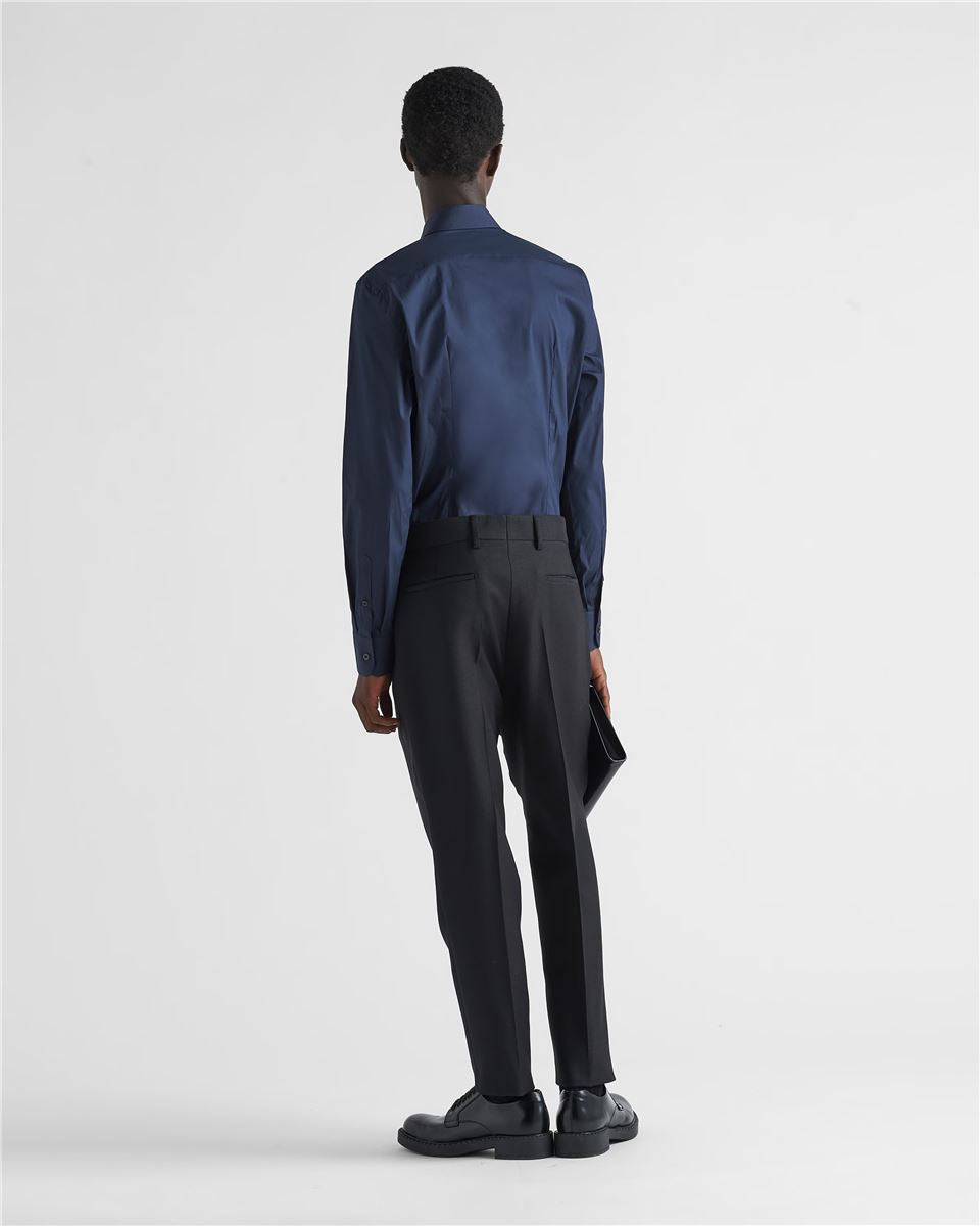 Stretch cotton shirt-PRADA-Verso