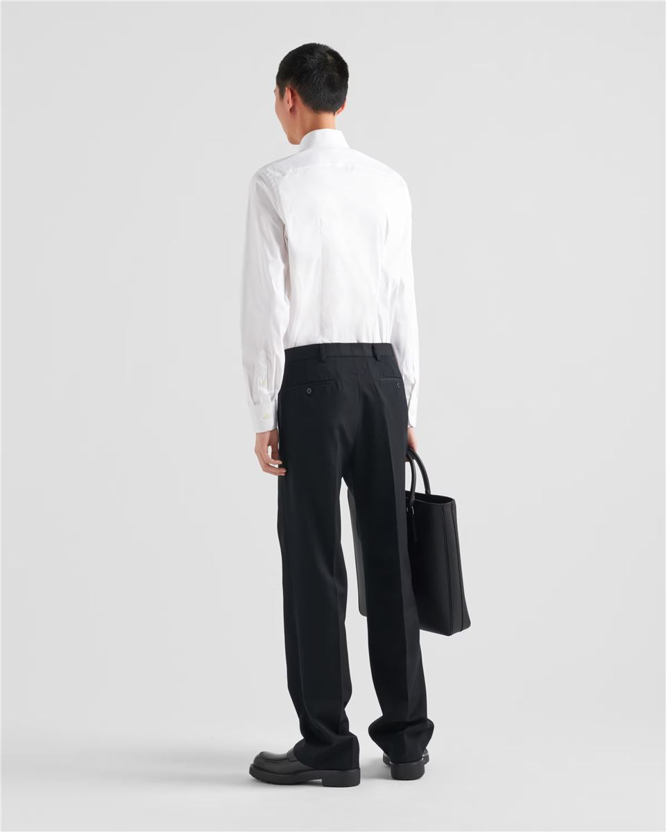 Stretch cotton shirt-PRADA-Verso