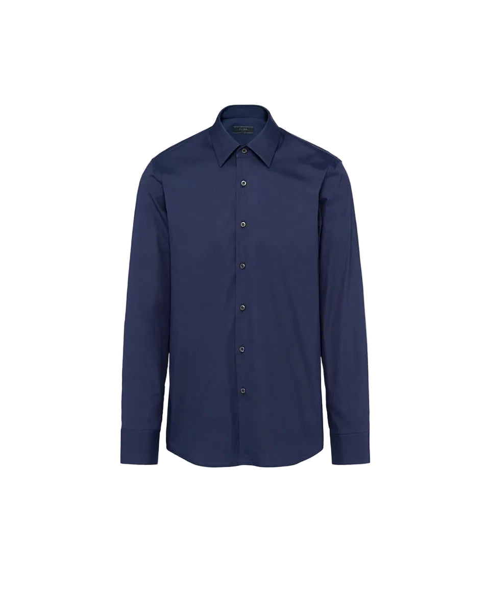 Stretch cotton shirt-PRADA-Verso