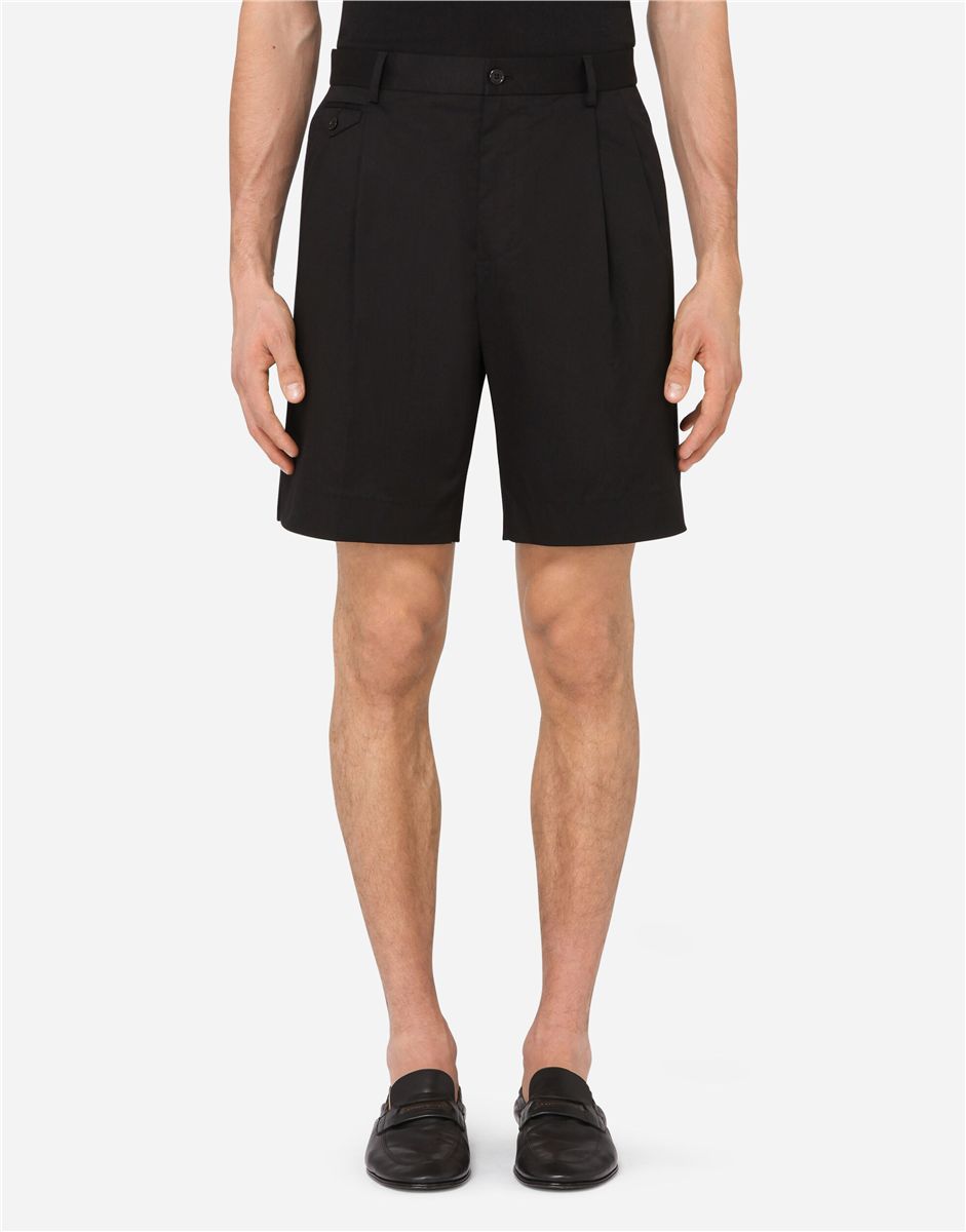 Stretch cotton shorts-DOLCE&GABBANA-Verso
