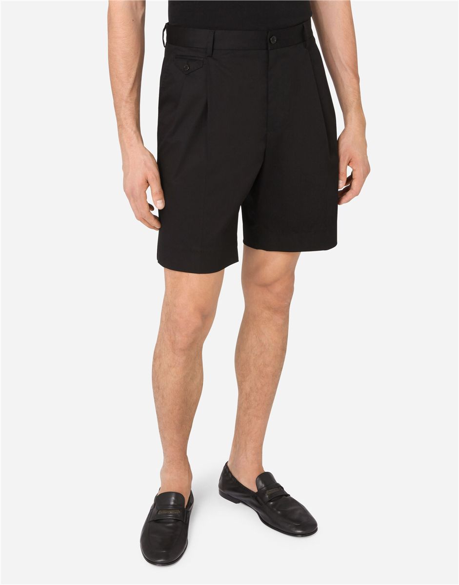 Stretch cotton shorts-DOLCE&GABBANA-Verso