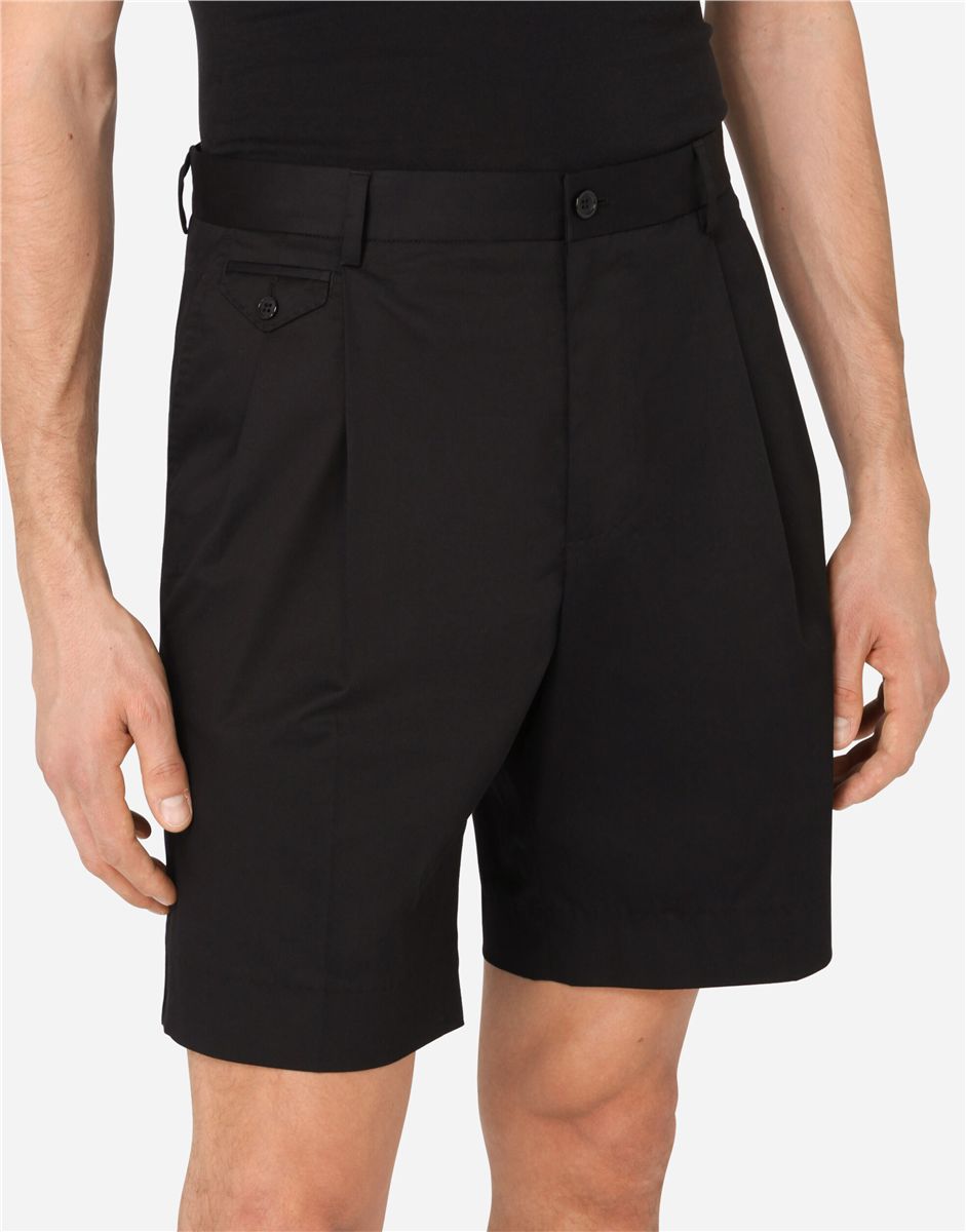 Stretch cotton shorts-DOLCE&GABBANA-Verso
