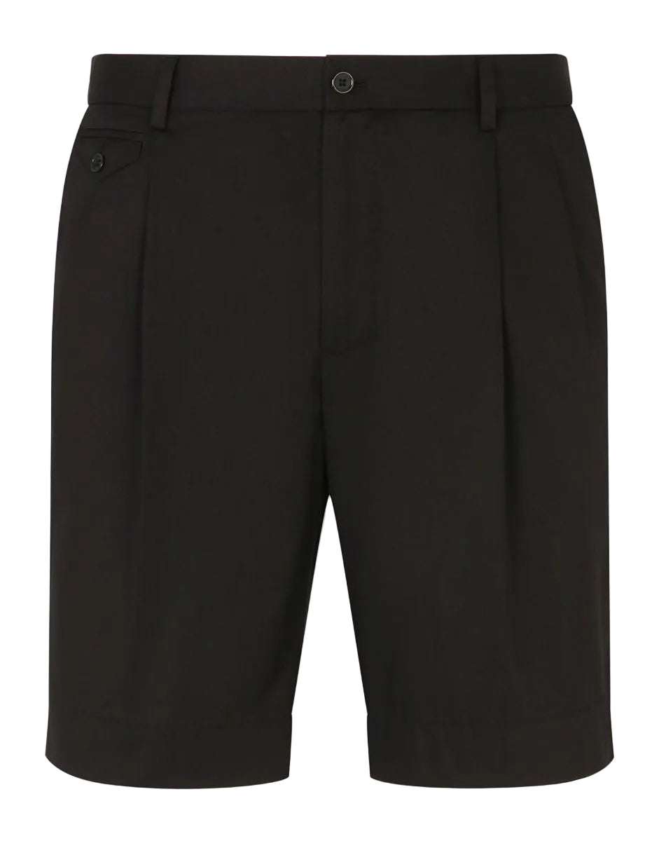 Stretch cotton shorts-DOLCE&GABBANA-Verso