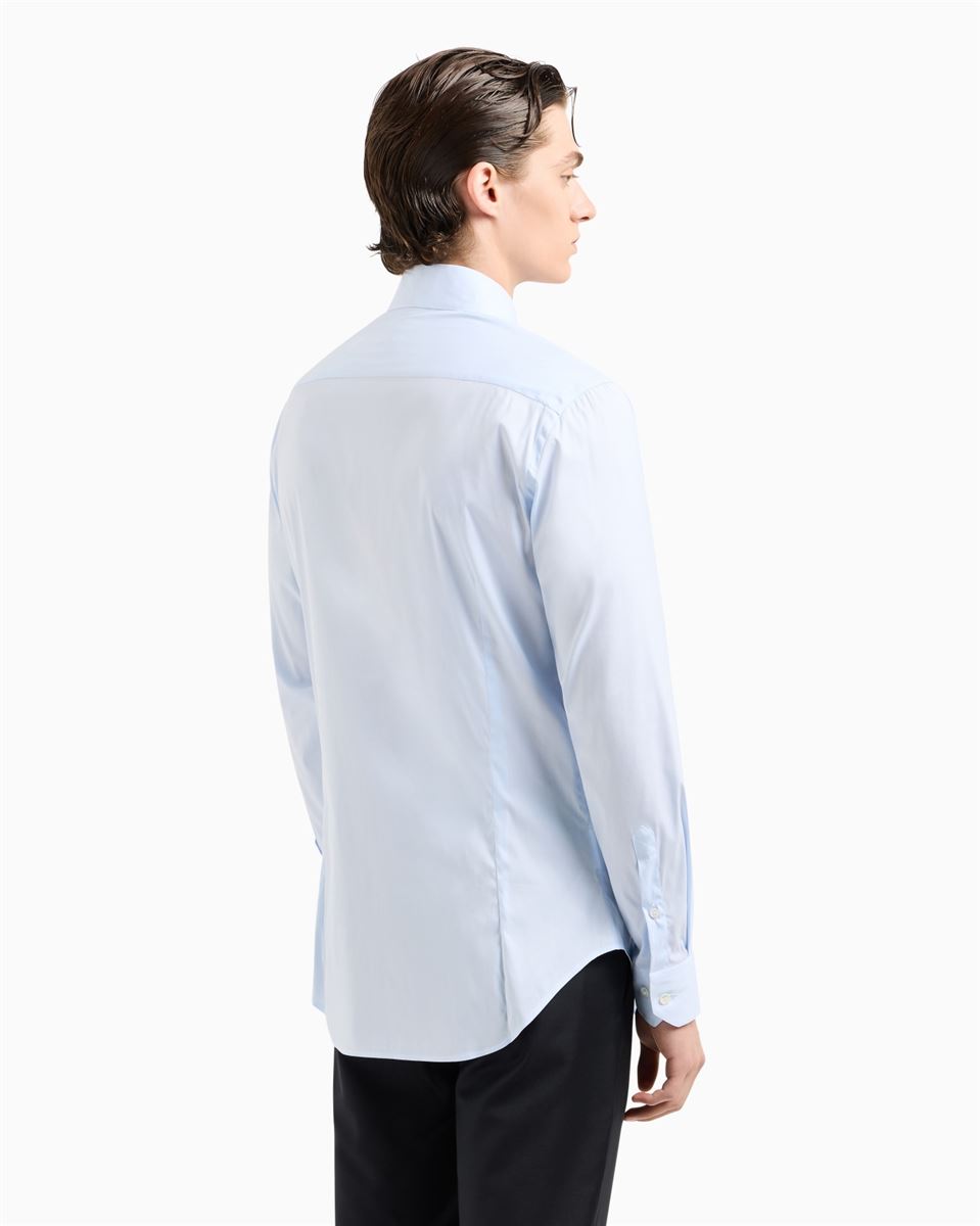 stretch fabric shirt with collar stays-GIORGIO ARMANI-Verso