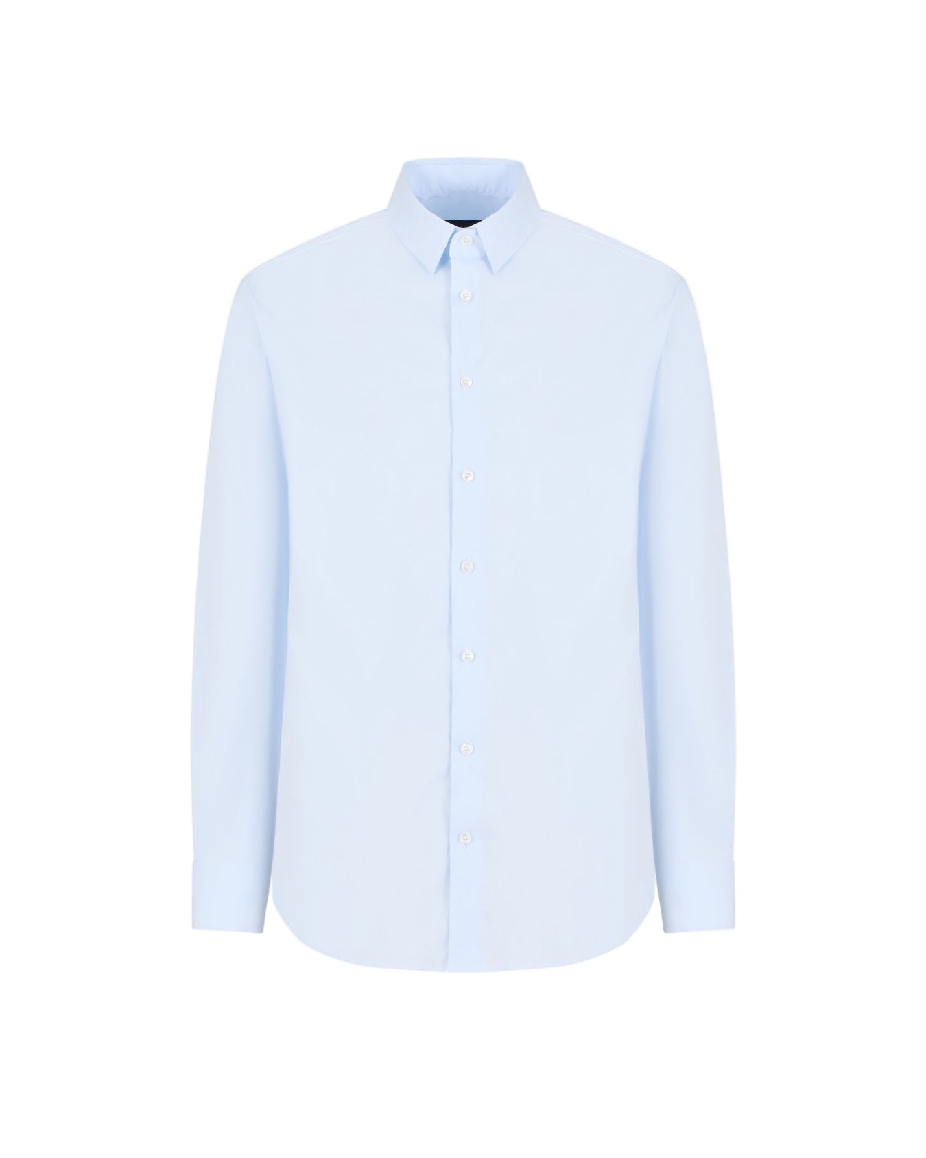 stretch fabric shirt with collar stays-GIORGIO ARMANI-Verso