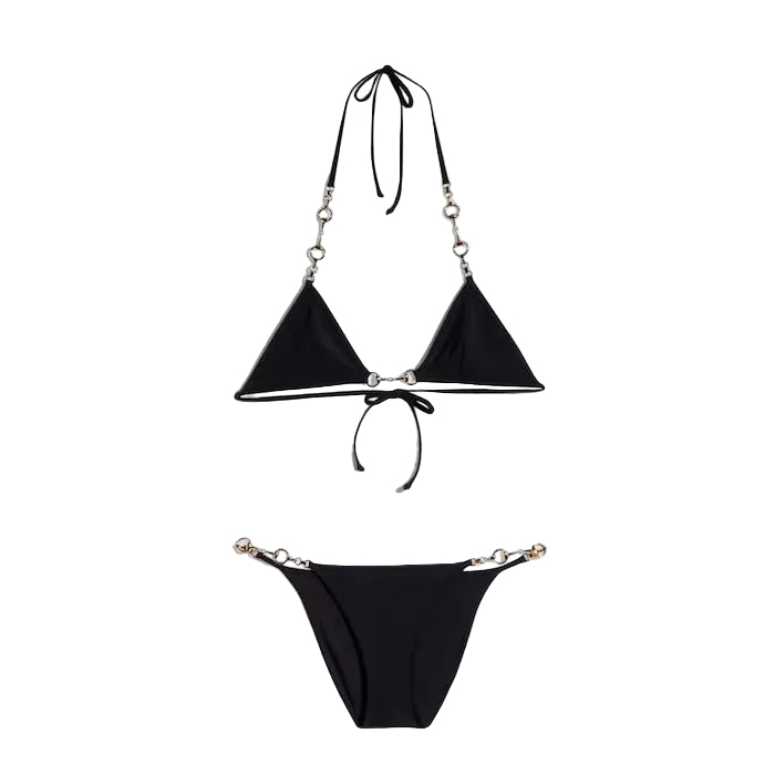 Stretch jersey bikini with horsebit-GUCCI-Verso