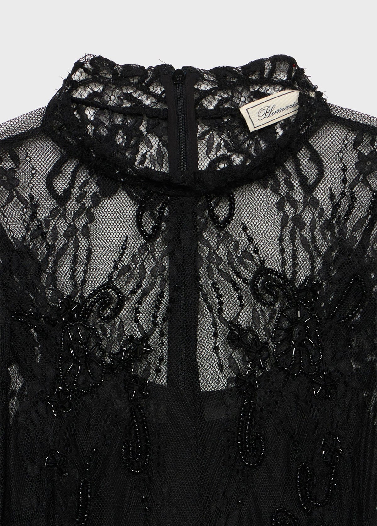 Stretch Lace Jumper with Ramage Embroidery-BLUMARINE-Verso