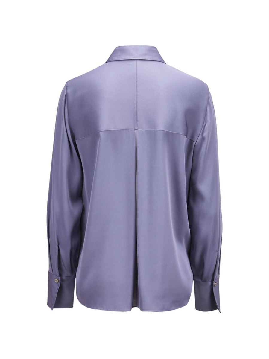 Stretch-silk button-front blouse-VINCE-Verso