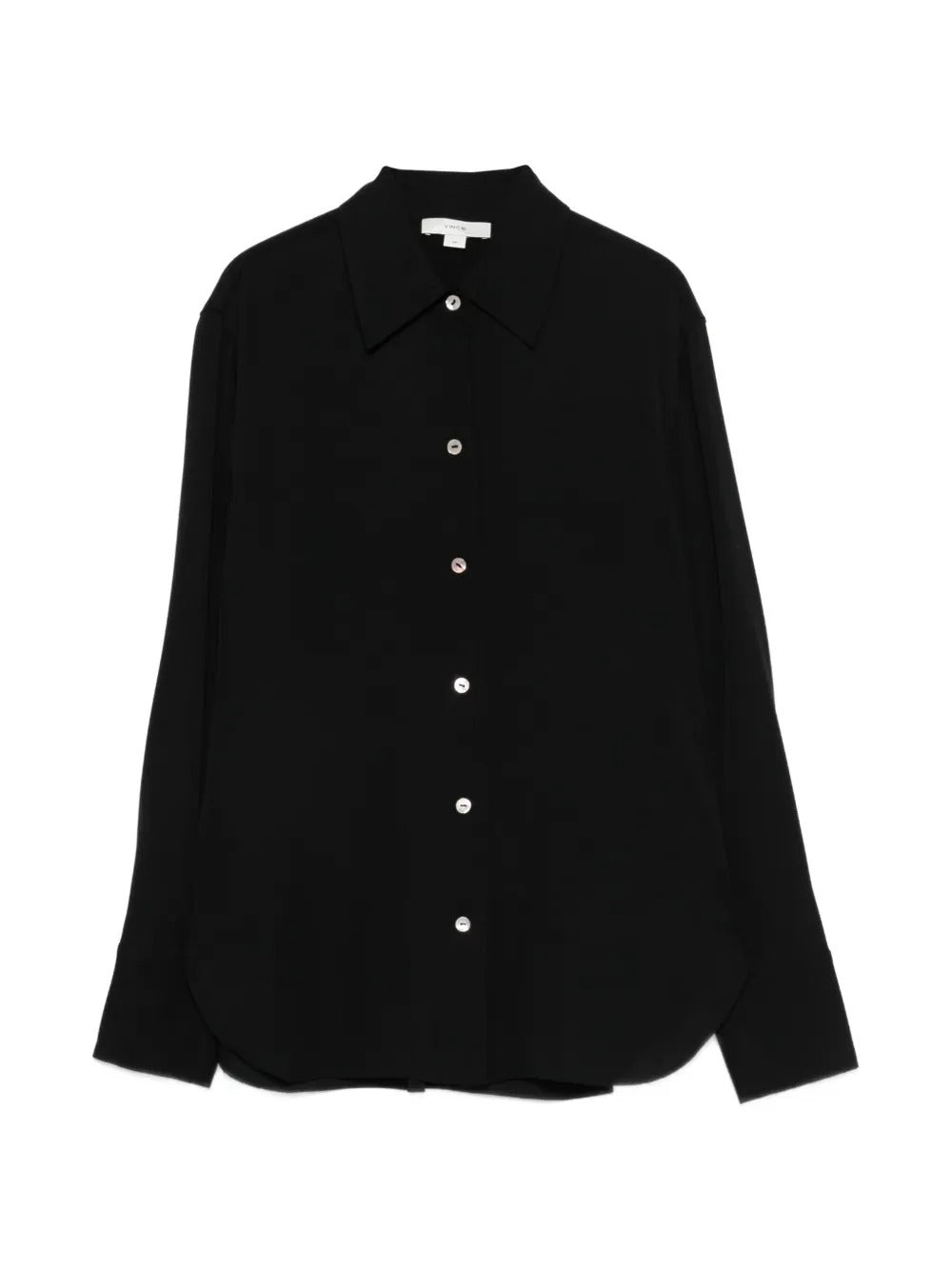 Stretch-silk Button-front Blouse-VINCE-Verso