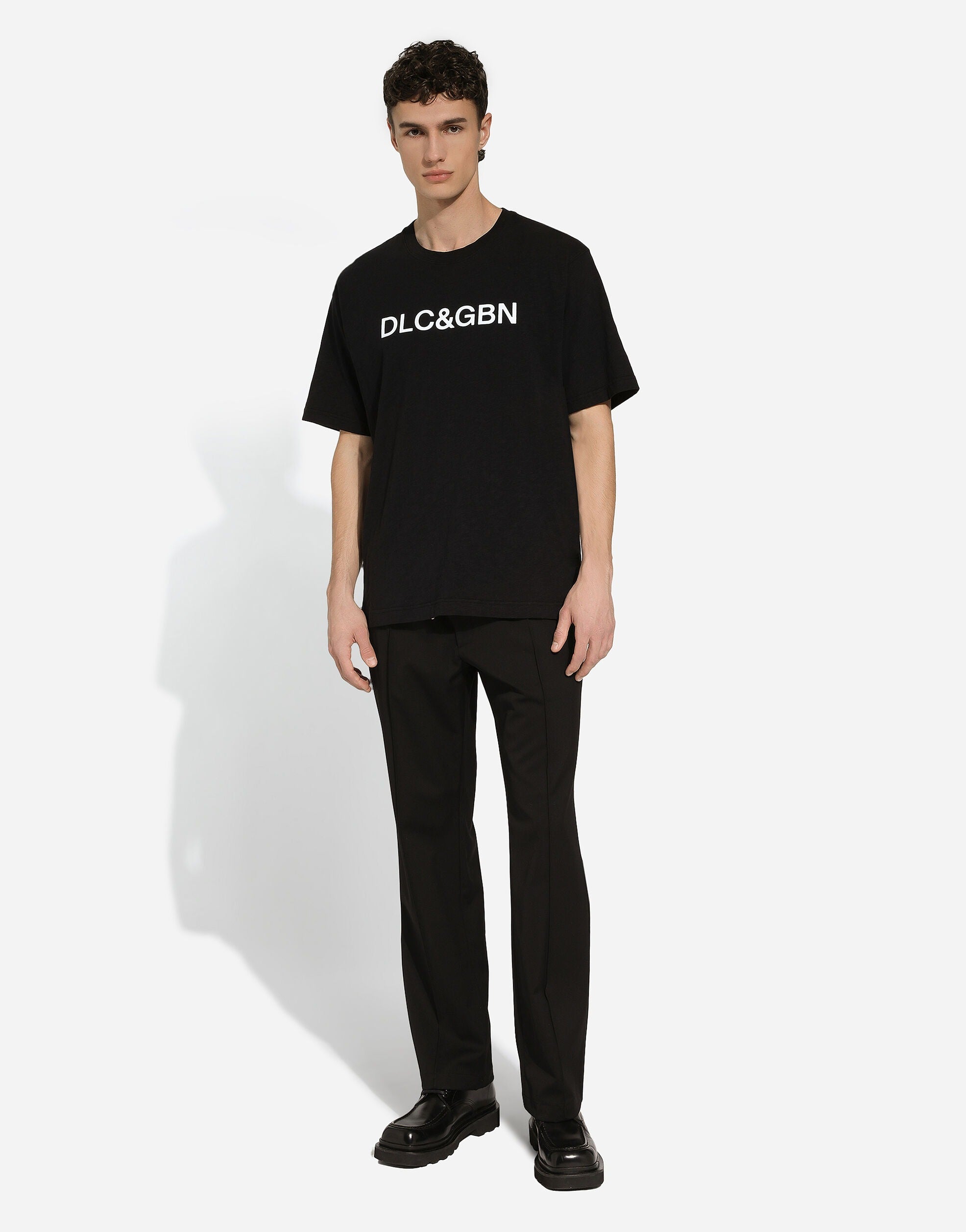 Stretch wool jogging pants-DOLCE&GABBANA-Verso