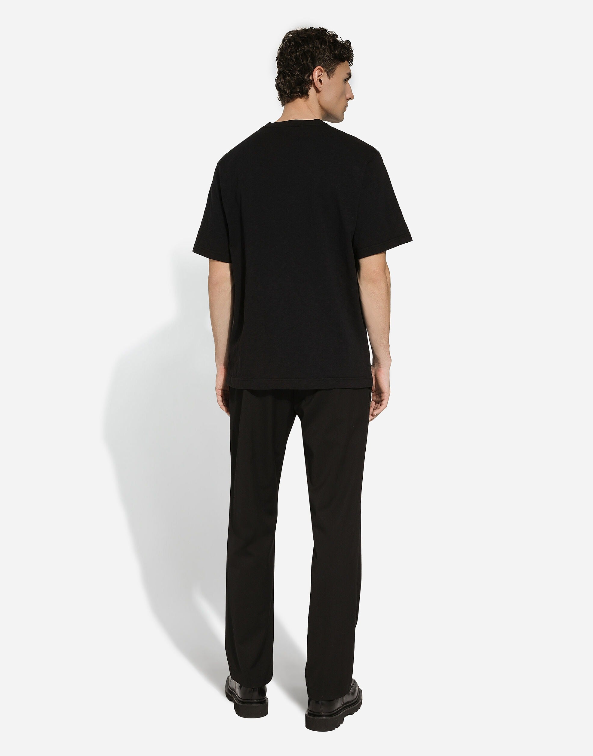 Stretch wool jogging pants-DOLCE&GABBANA-Verso