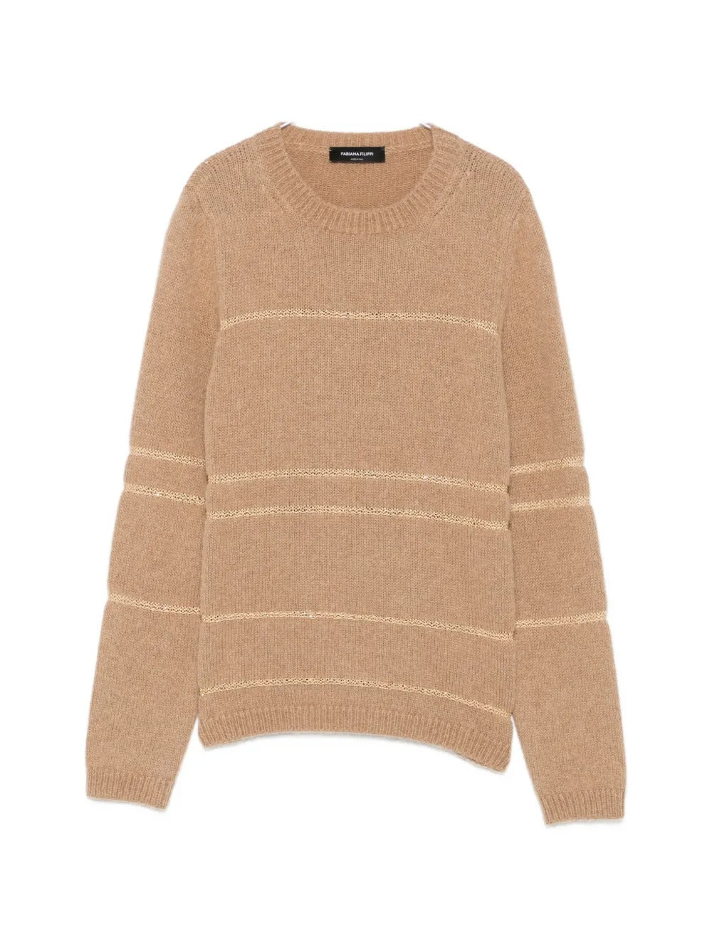 Stripe-detail crew-neck sweater-FABIANA FILIPPI-313538-38-Verso