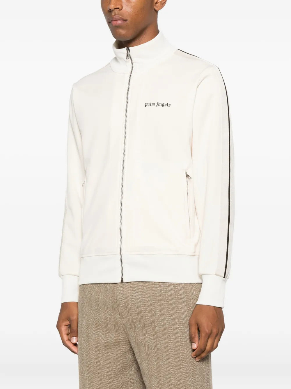 Stripe-detail zip-up sweatshirt-PALM ANGELS-Verso