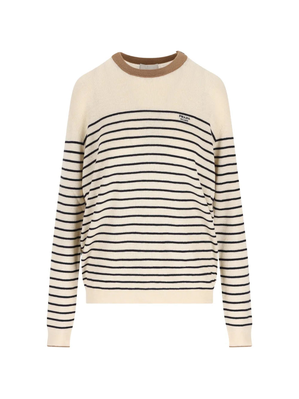 Striped button-detail sweater-PRADA-Verso