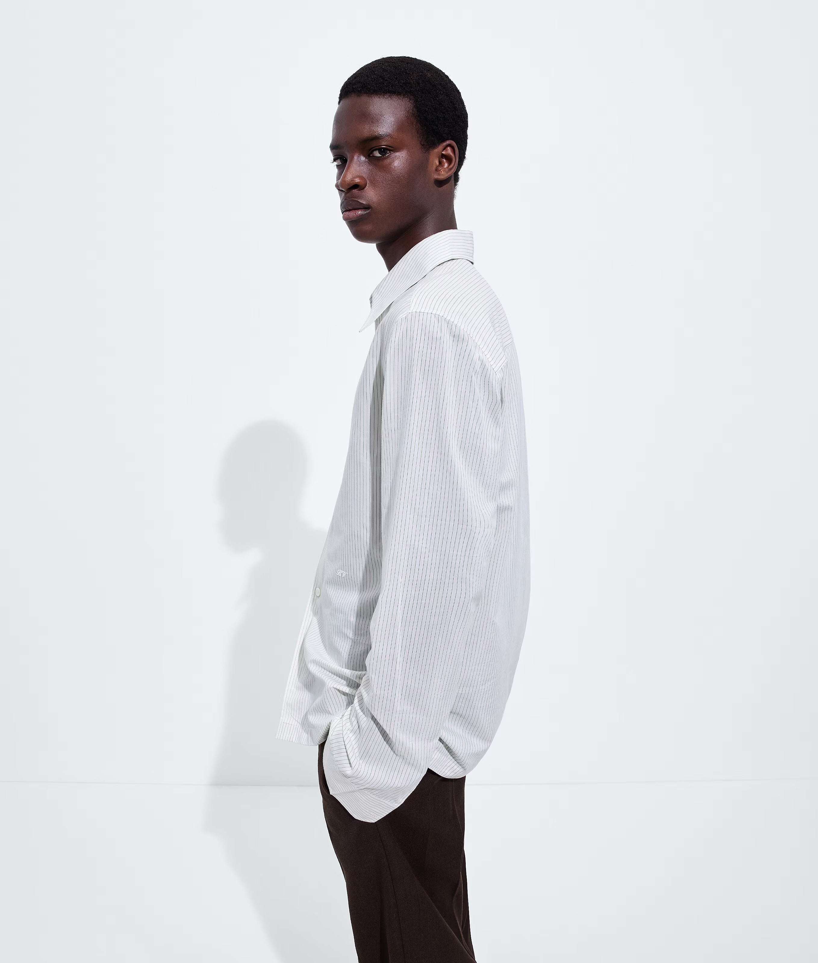 Striped cotton and cupro shirt-BOTTEGA VENETA-Verso