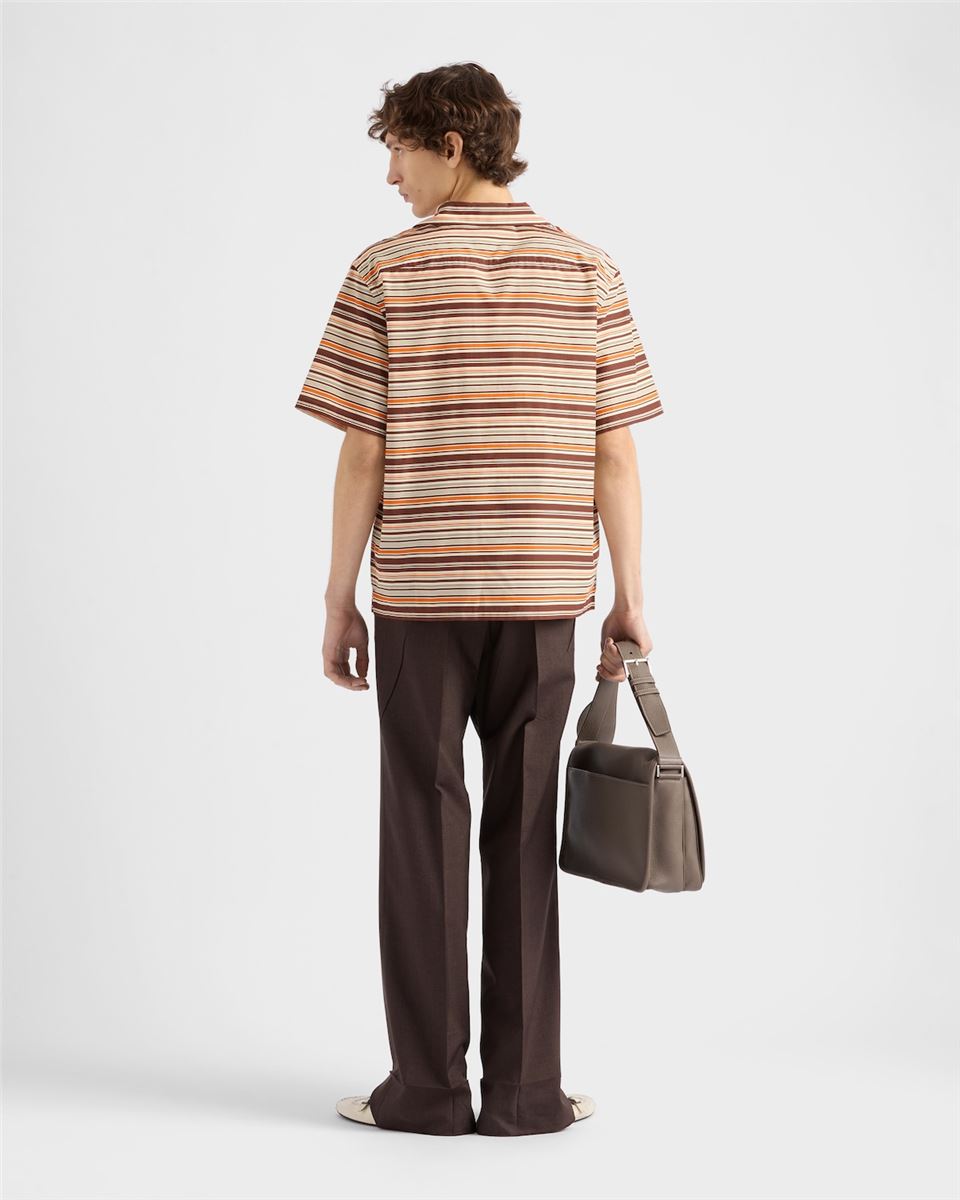 STRIPED COTTON AND SILK BOWLING SHIRT-PRADA-Verso