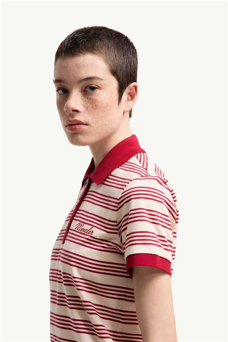Striped cotton polo shirt-MONCLER-Verso