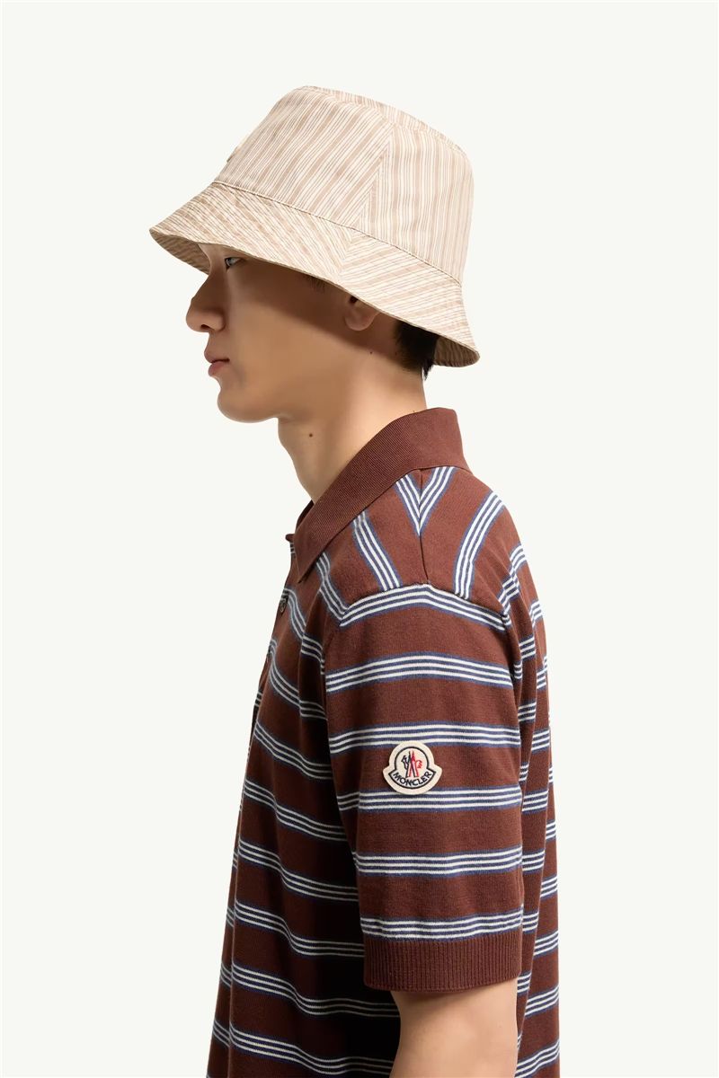 Striped Cotton Polo Shirt-MONCLER-Verso
