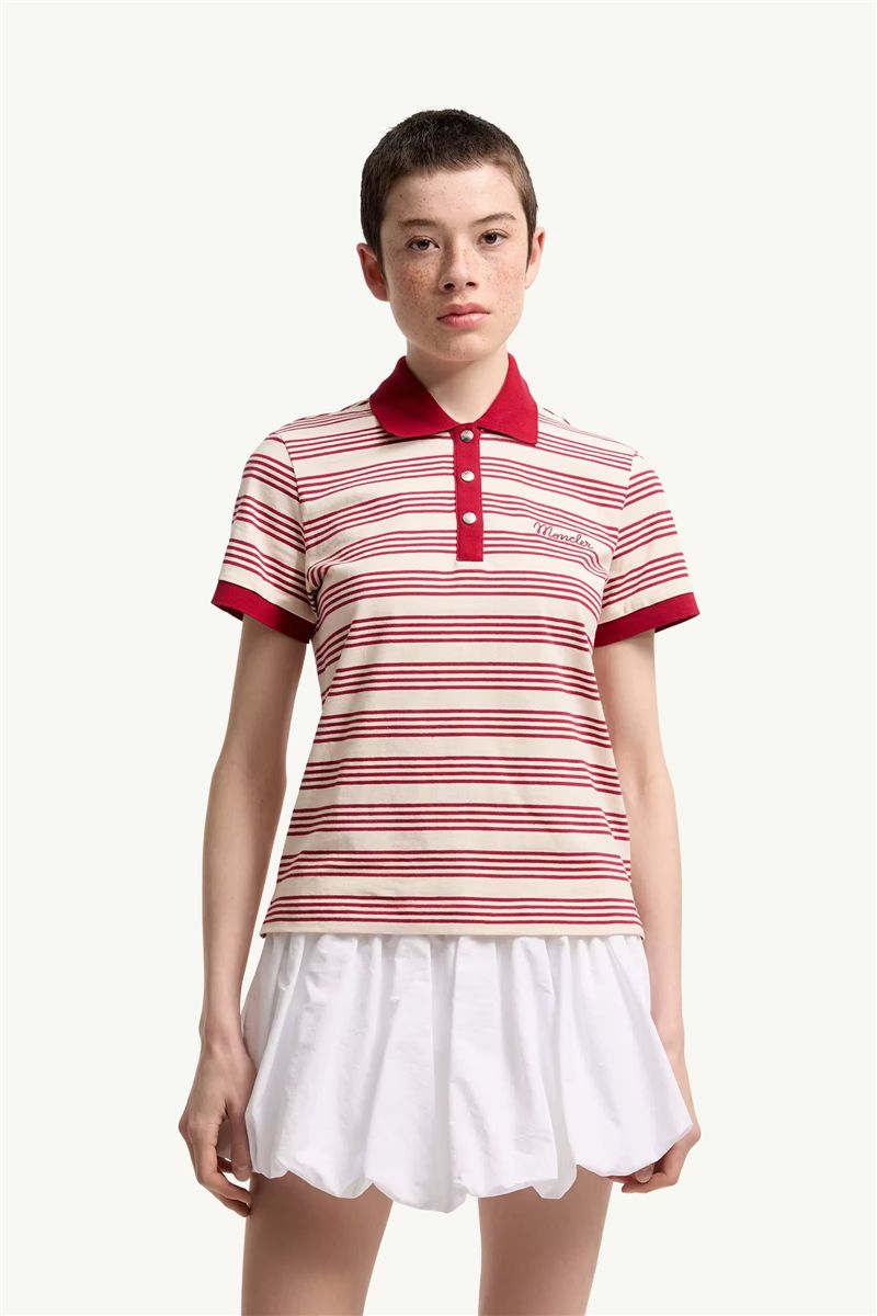 Striped cotton polo shirt-MONCLER-Verso