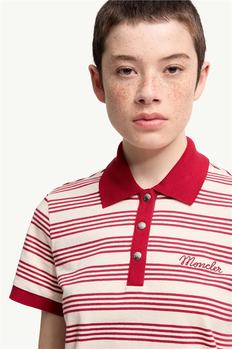 Striped cotton polo shirt-MONCLER-Verso