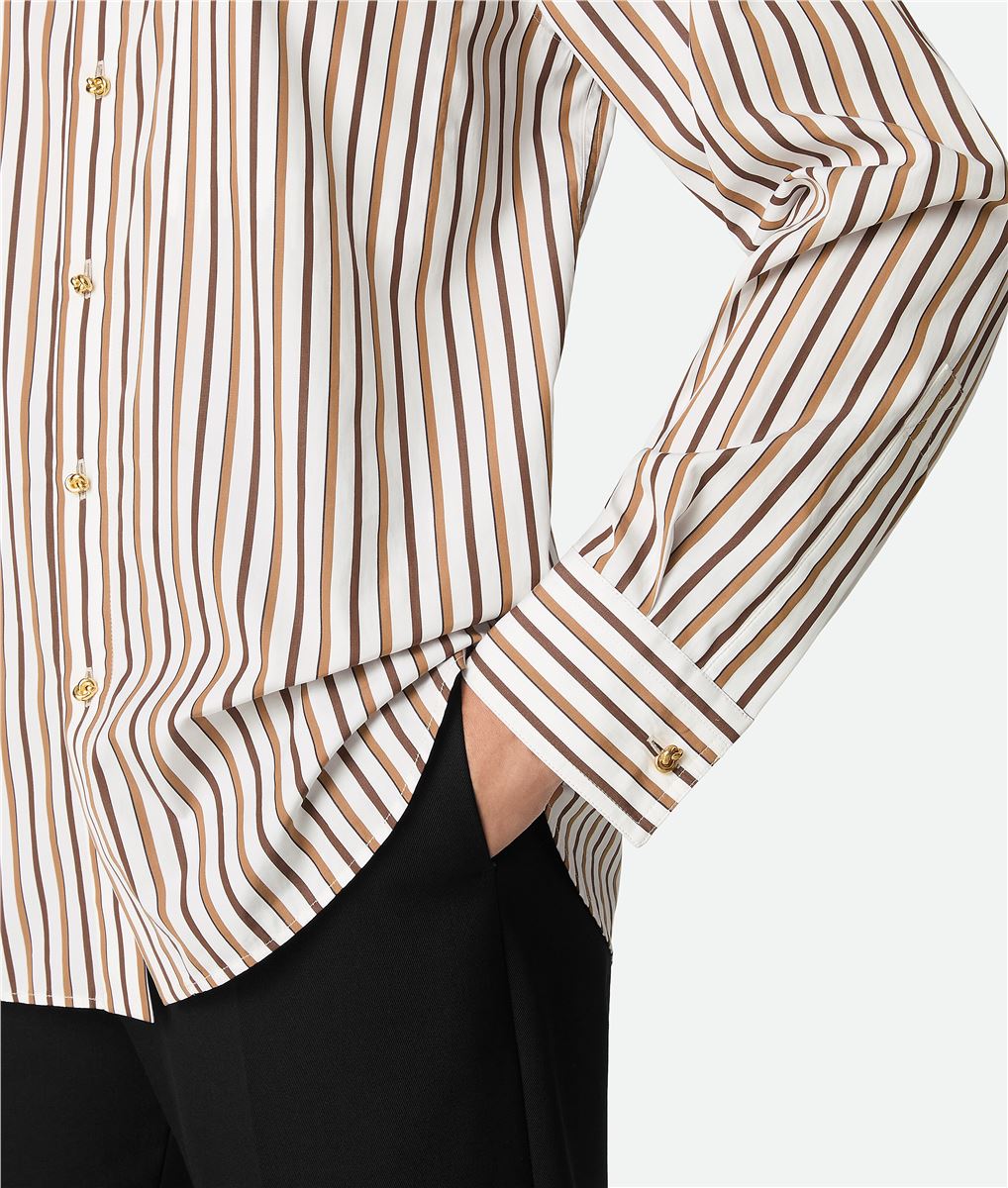 striped cotton poplin shirt-BOTTEGA VENETA-Verso