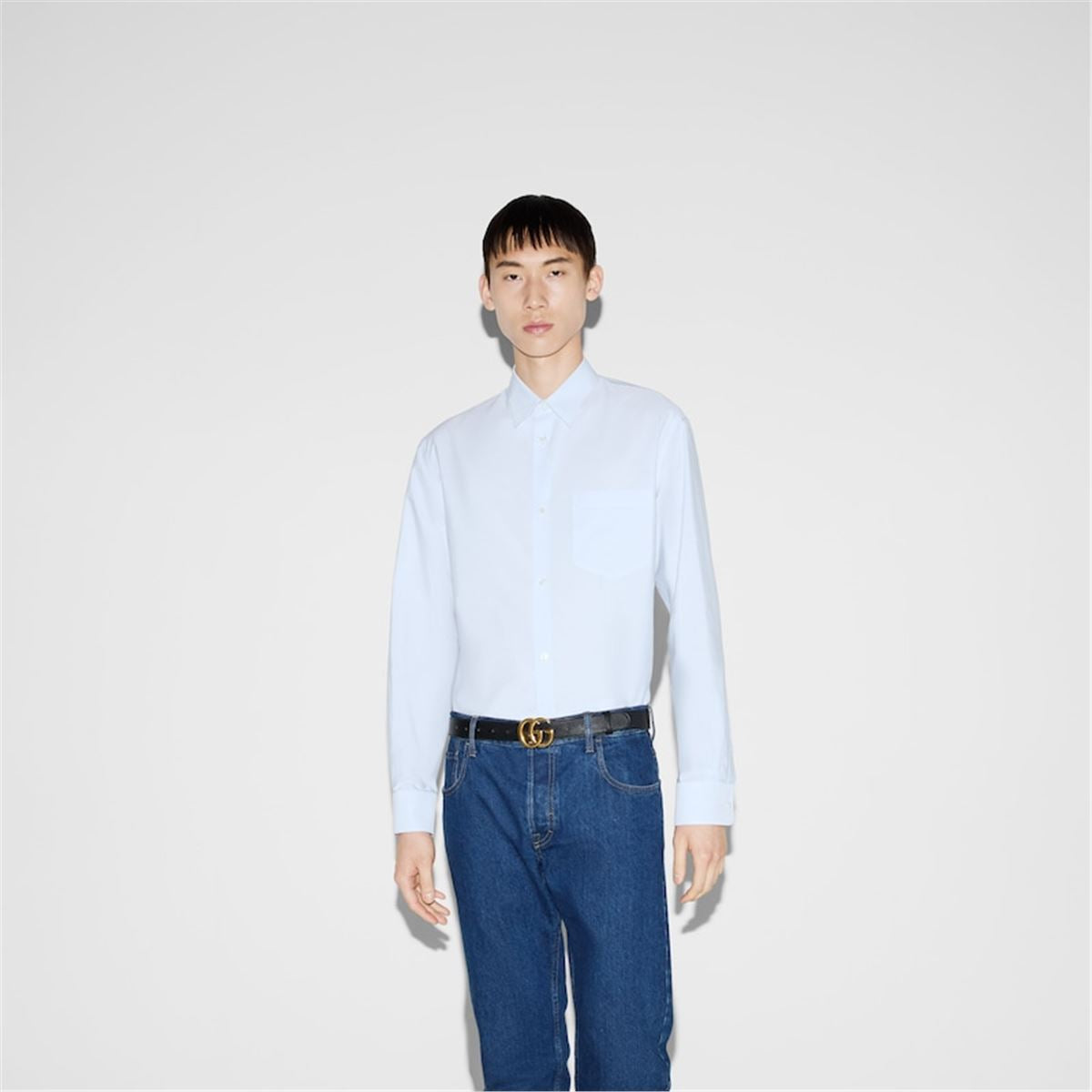 STRIPED COTTON POPLIN SHIRT-GUCCI-Verso