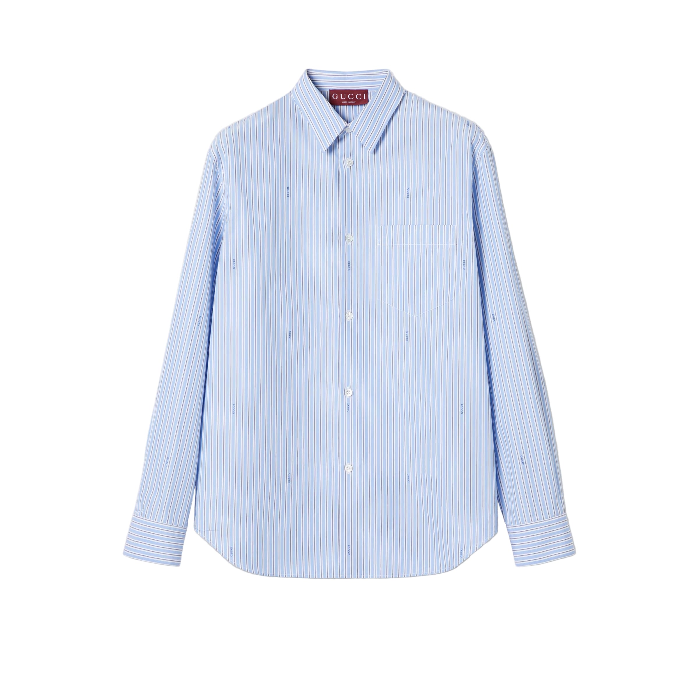 Striped cotton poplin shirt-GUCCI-Verso