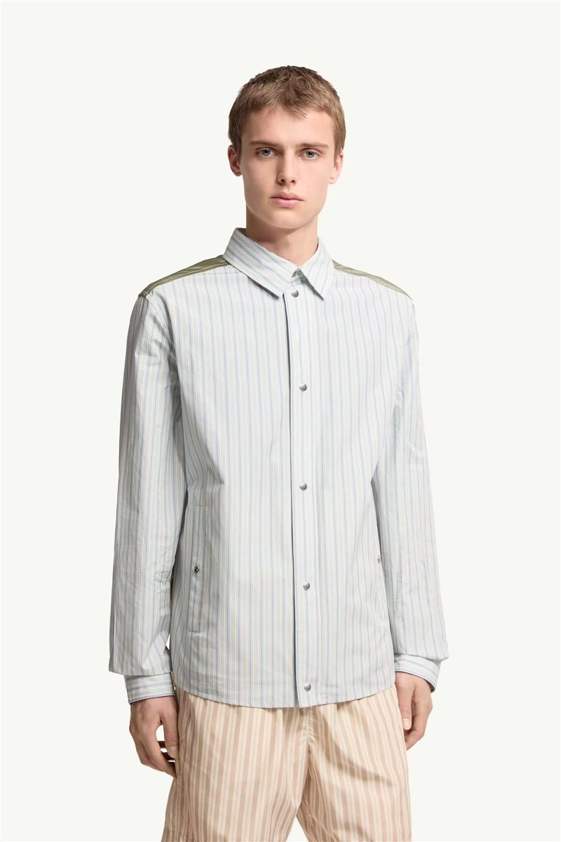 Striped Cotton Poplin Shirt-MONCLER-Verso