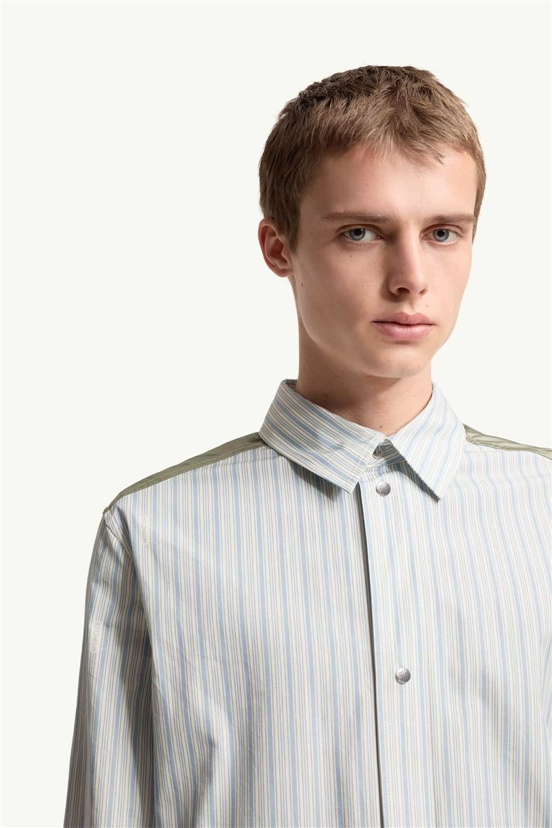 Striped Cotton Poplin Shirt-MONCLER-Verso