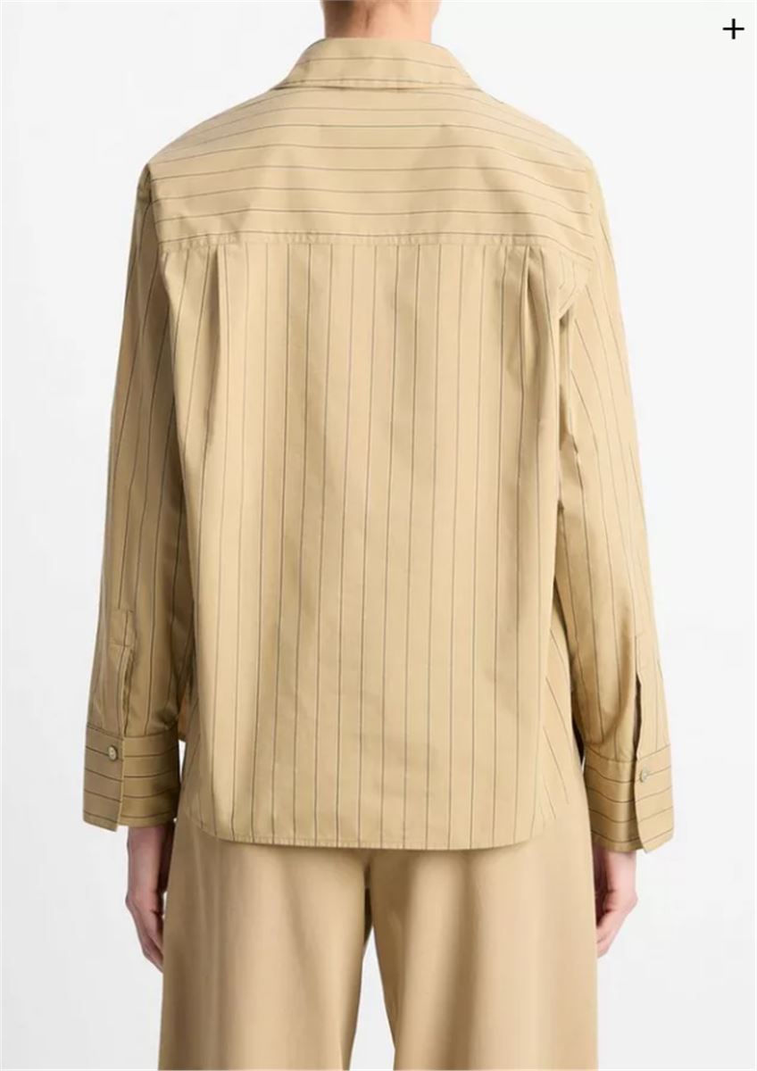 STRIPED COTTON RELAXED POPOVER SHIRT-VINCE-Verso
