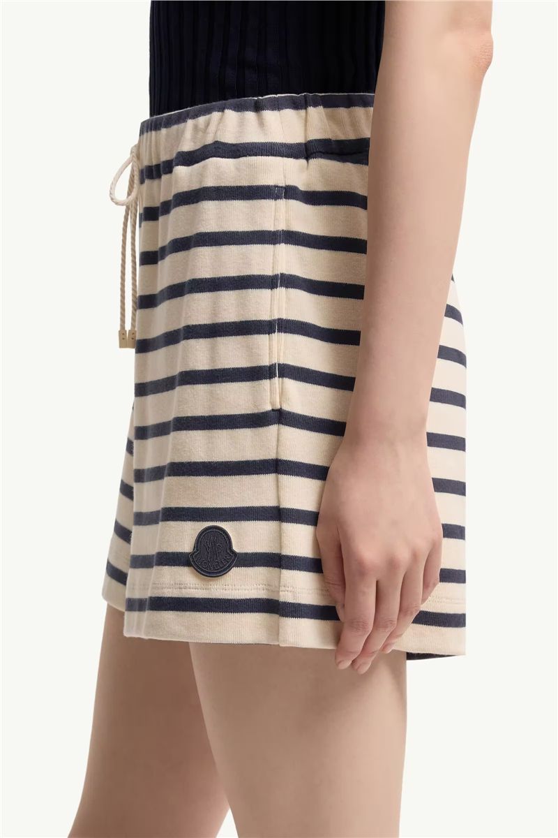 Striped cotton shorts-MONCLER-Verso