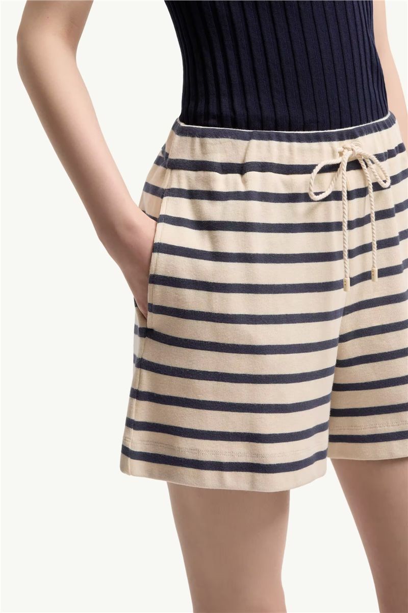 Striped cotton shorts-MONCLER-Verso