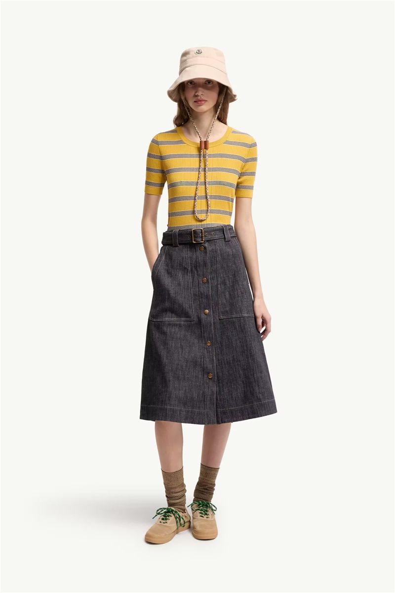 Striped Cotton T-shirt-MONCLER-Verso