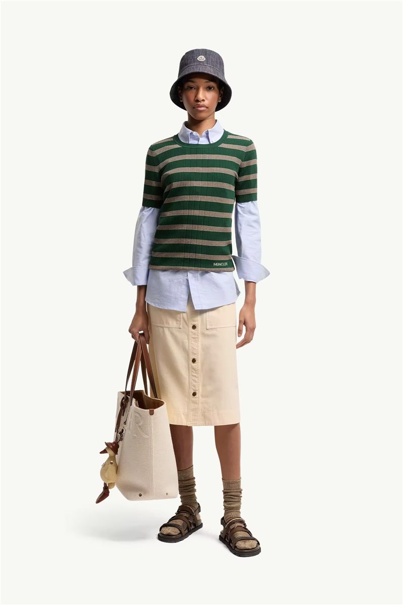 Striped Cotton T-shirt-MONCLER-Verso