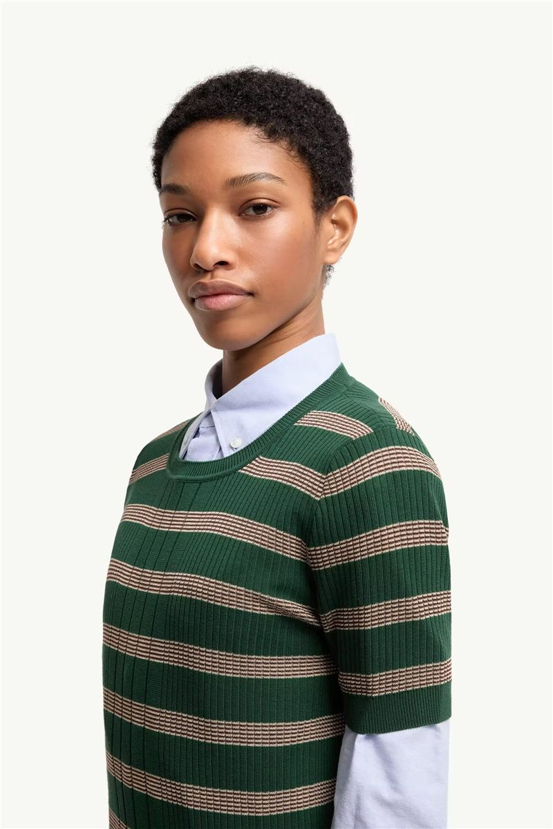 Striped Cotton T-shirt-MONCLER-Verso