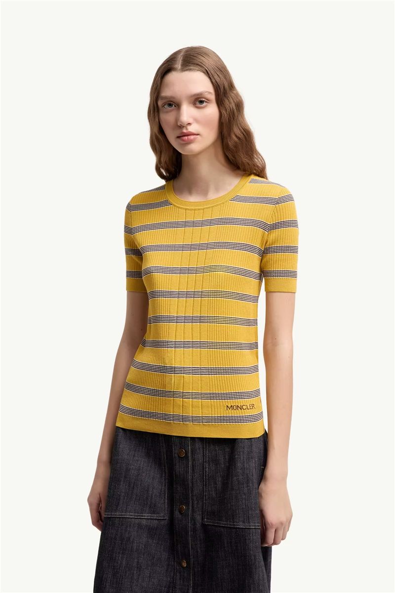 Striped Cotton T-shirt-MONCLER-Verso