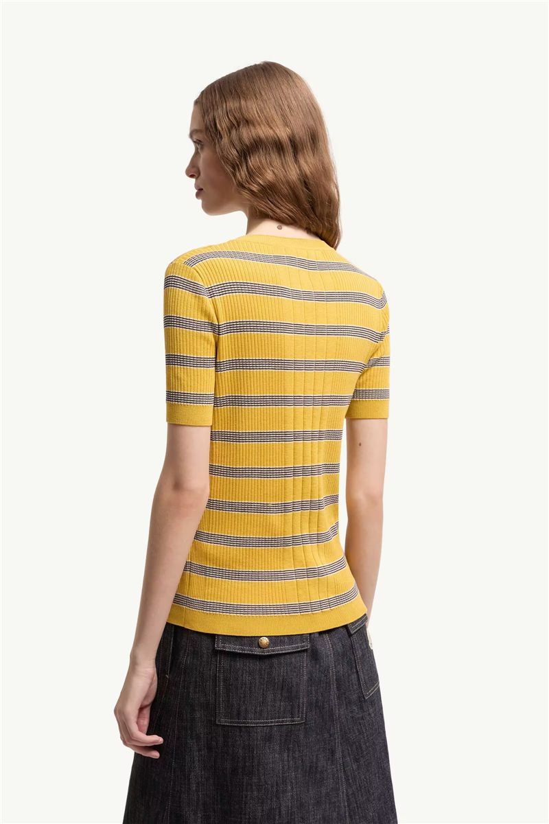 Striped Cotton T-shirt-MONCLER-Verso