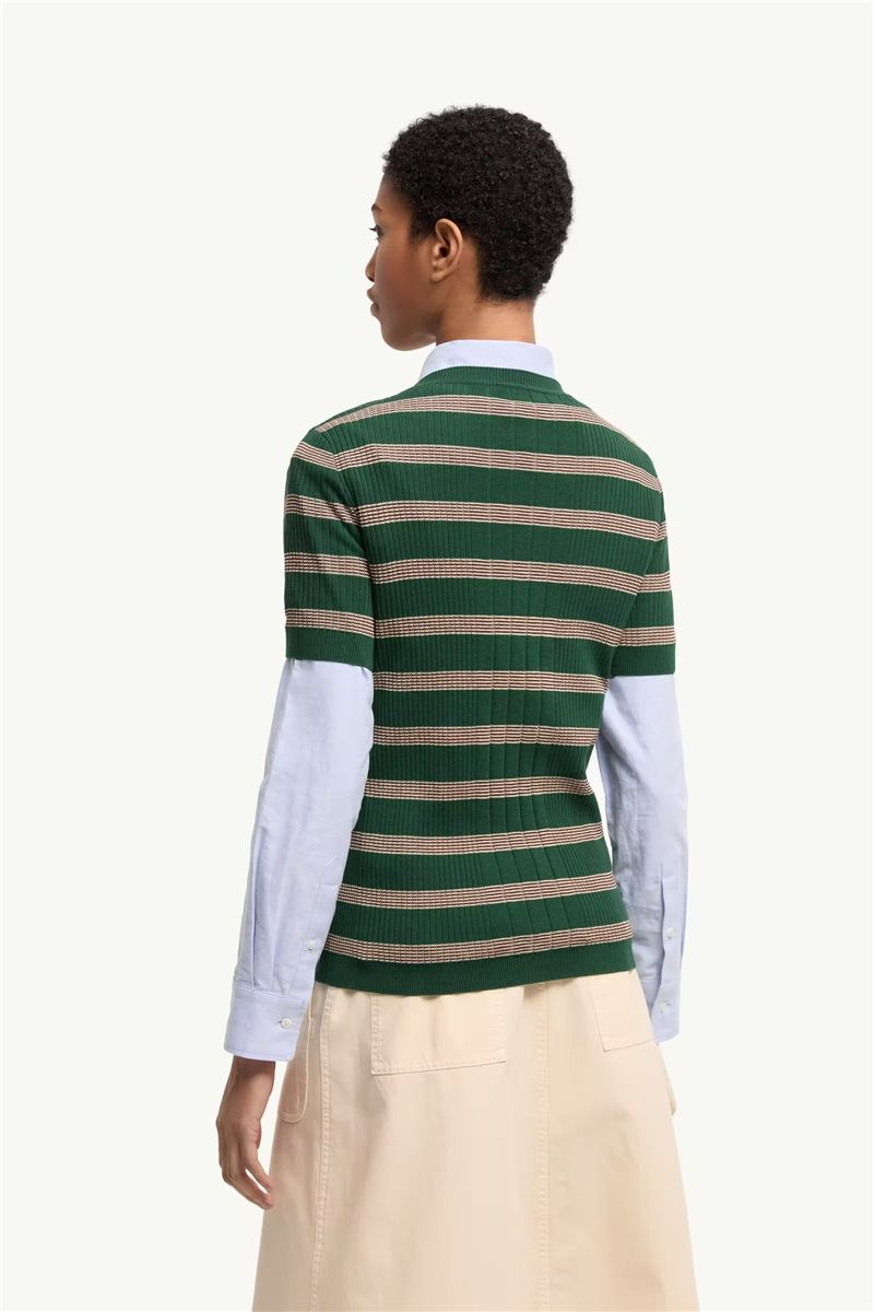 Striped Cotton T-shirt-MONCLER-Verso