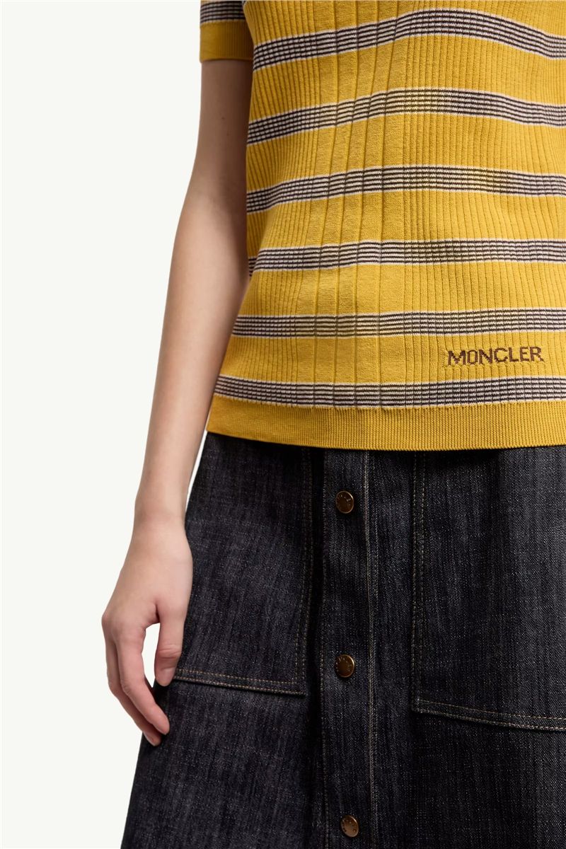 Striped Cotton T-shirt-MONCLER-Verso