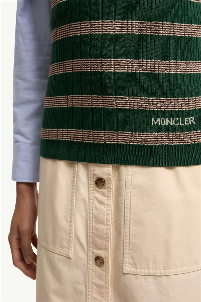 Striped Cotton T-shirt-MONCLER-Verso