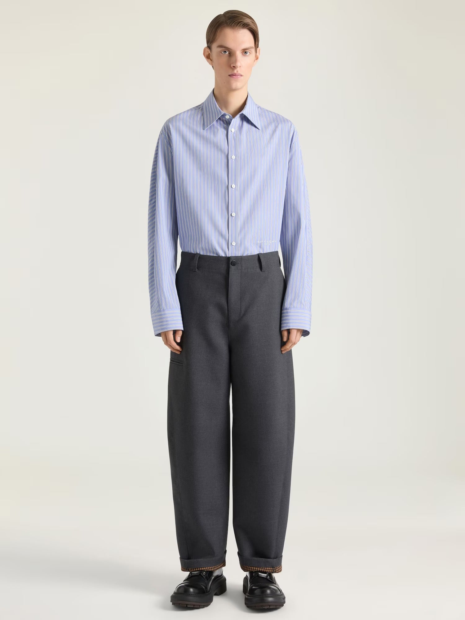 Striped Embroidered-Logo Shirt-GIVENCHY-Verso