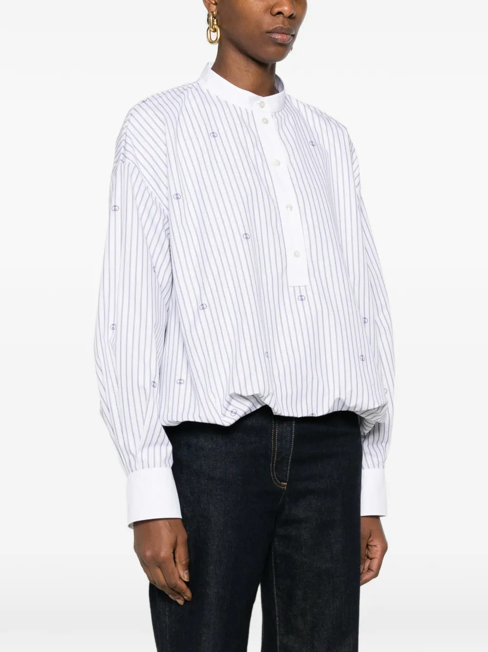 Striped Embroidery Blouse-GUCCI-Verso