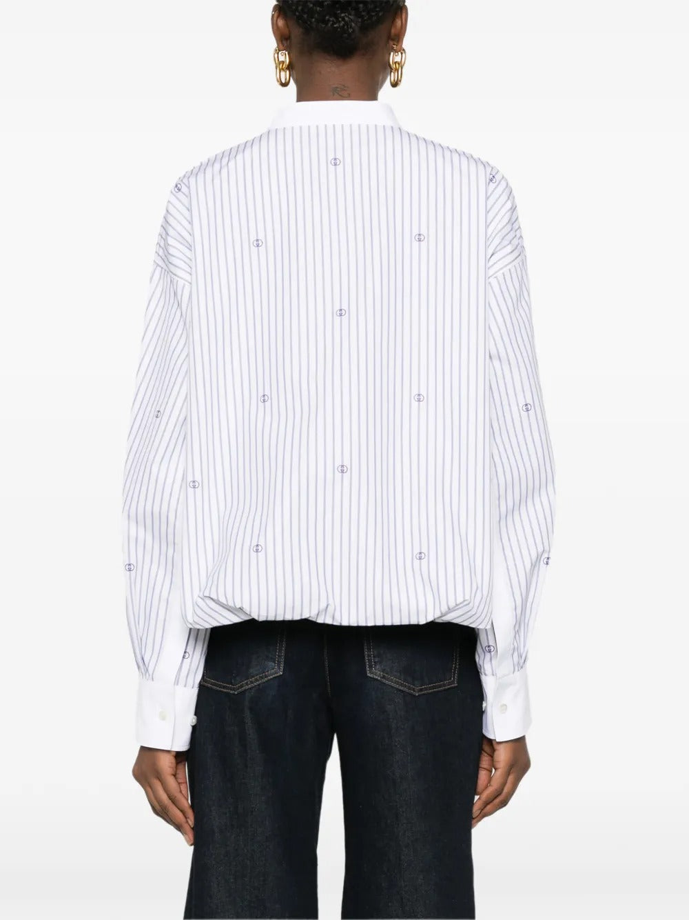 Striped Embroidery Blouse-GUCCI-Verso