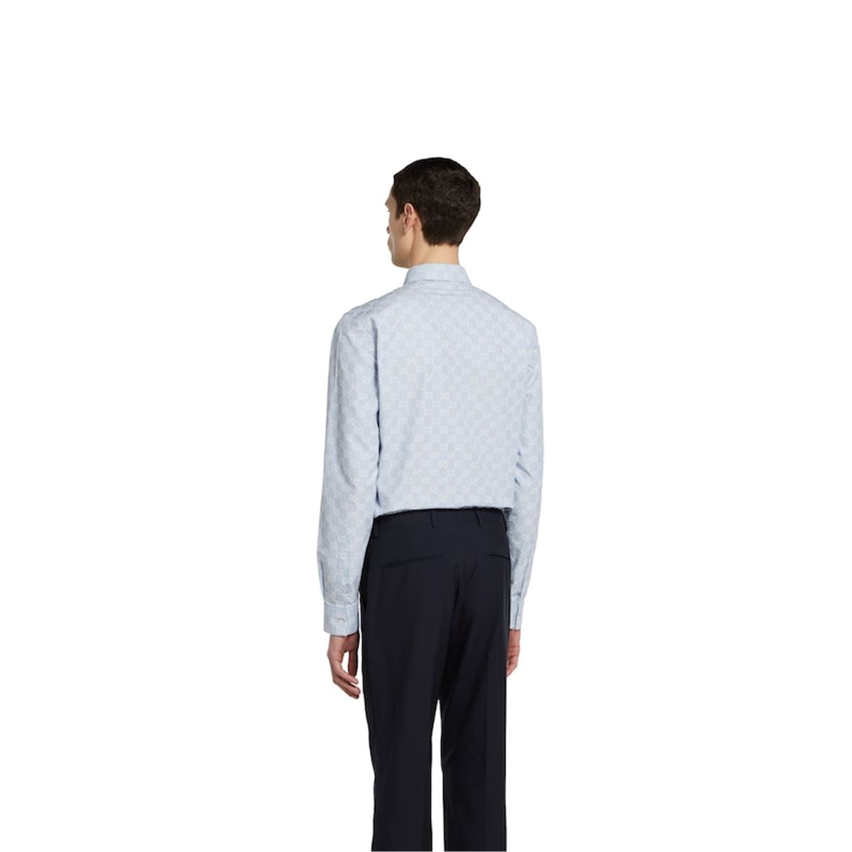STRIPED GG COTTON JACQUARD SHIRT-GUCCI-Verso