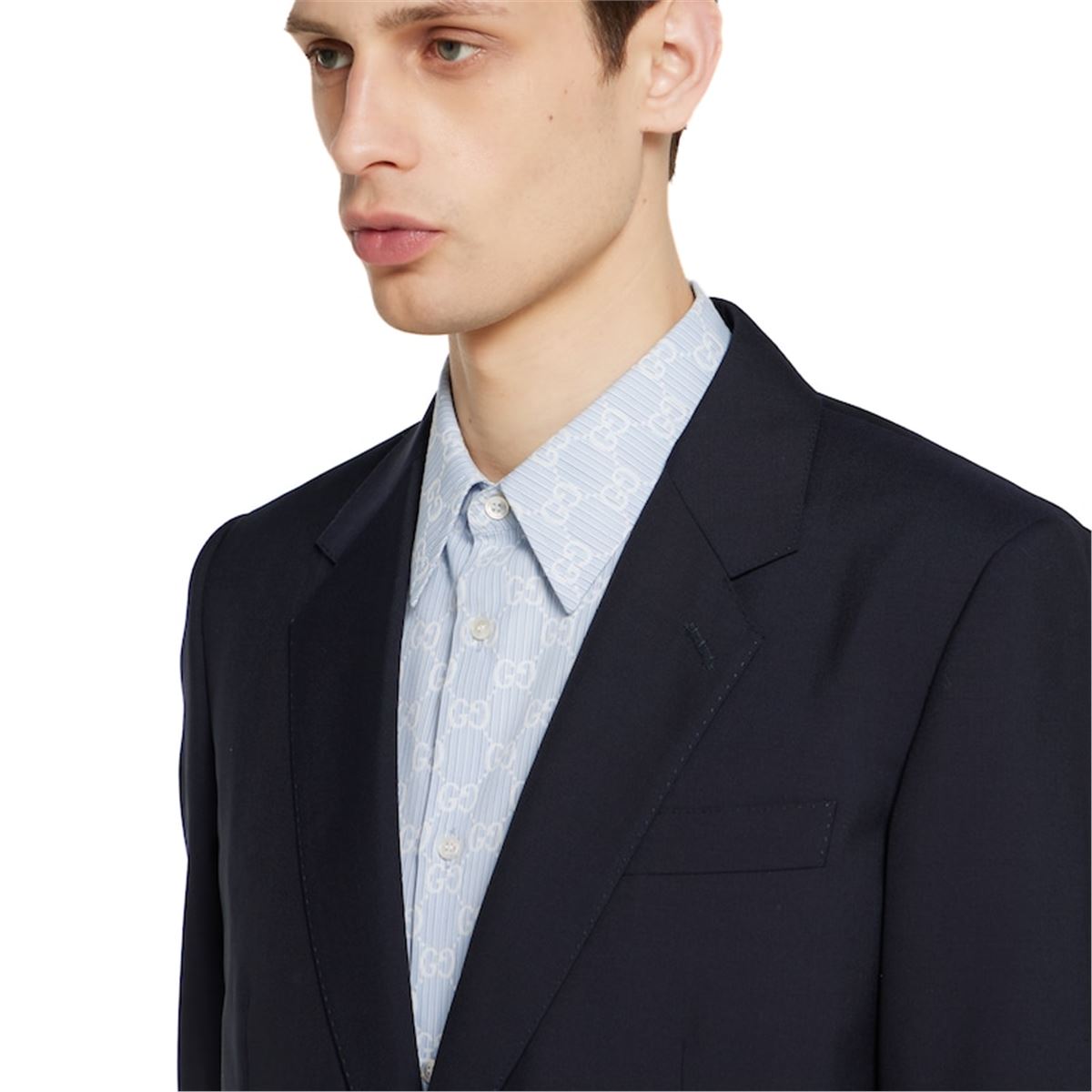 STRIPED GG COTTON JACQUARD SHIRT-GUCCI-Verso